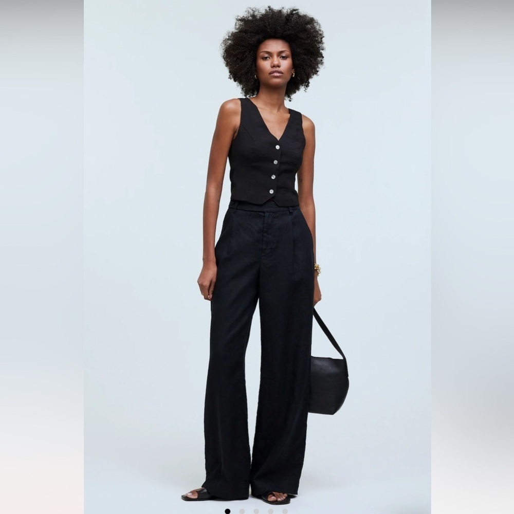 NEW Madewell Katrina Crop Vest Top in Softdrape Size 2 True Black